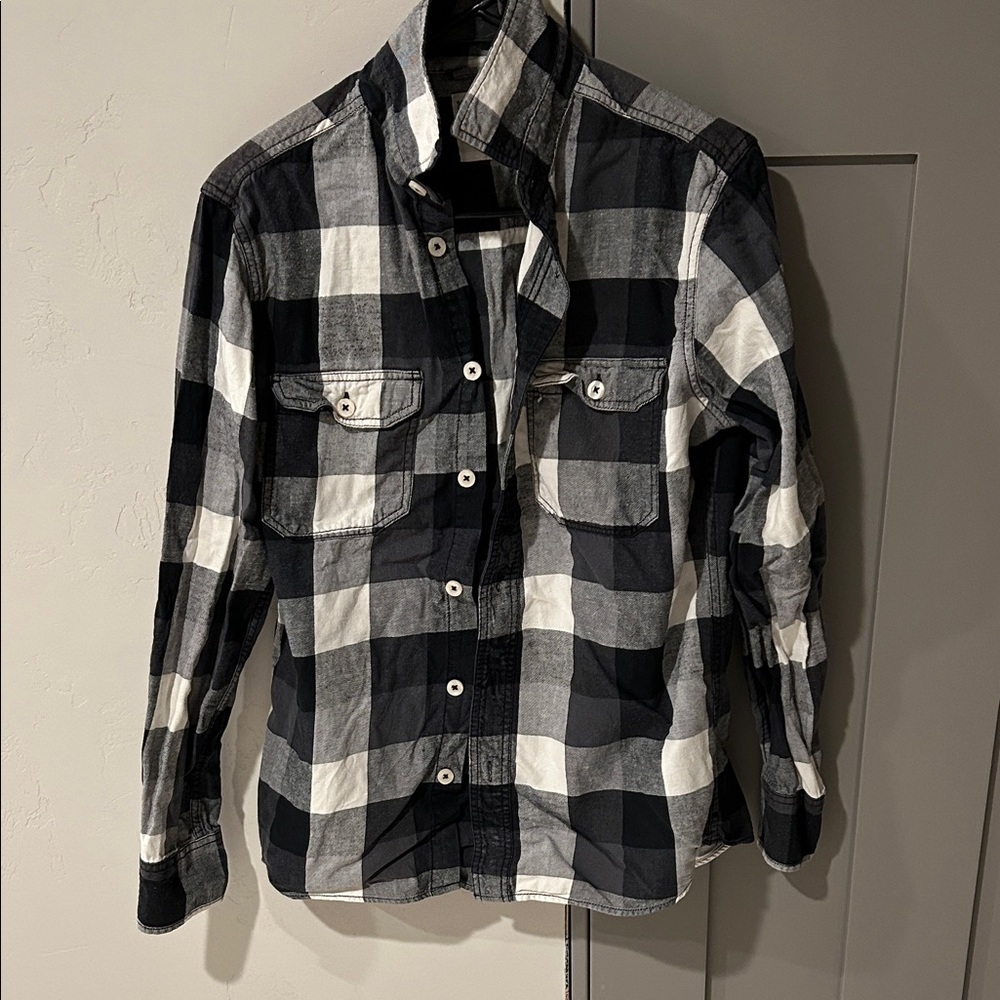 Mossimo Supply Co. Black and Cream Plaid Shirt